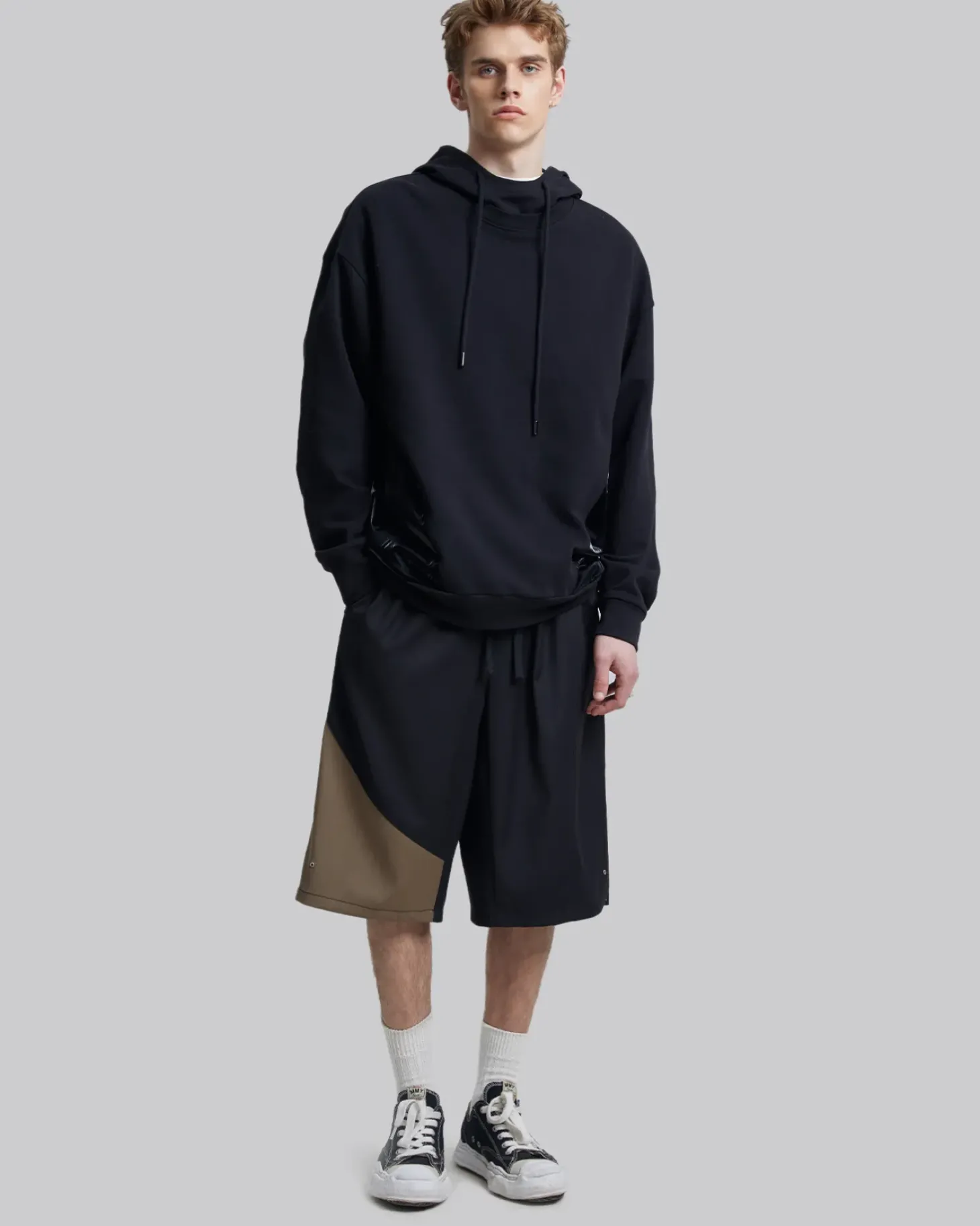 Two-Tone Draping Shorts