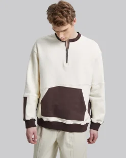 Two-Tone Half-Zip Sweatshirt