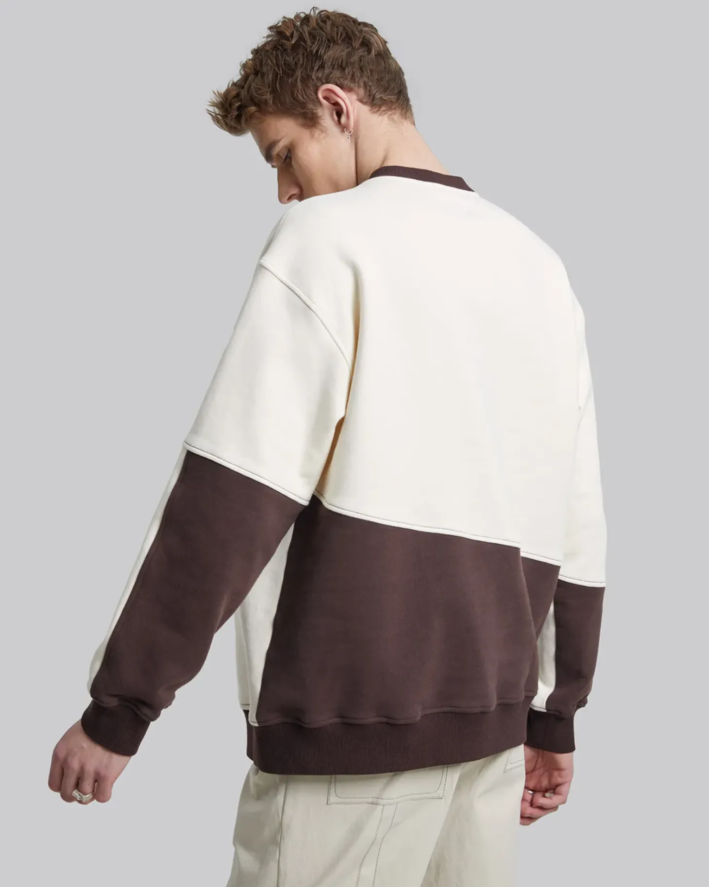Two-Tone Half-Zip Sweatshirt