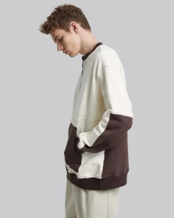 Two-Tone Half-Zip Sweatshirt