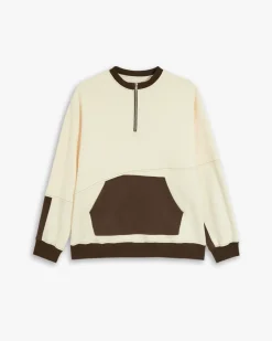 Two-Tone Half-Zip Sweatshirt