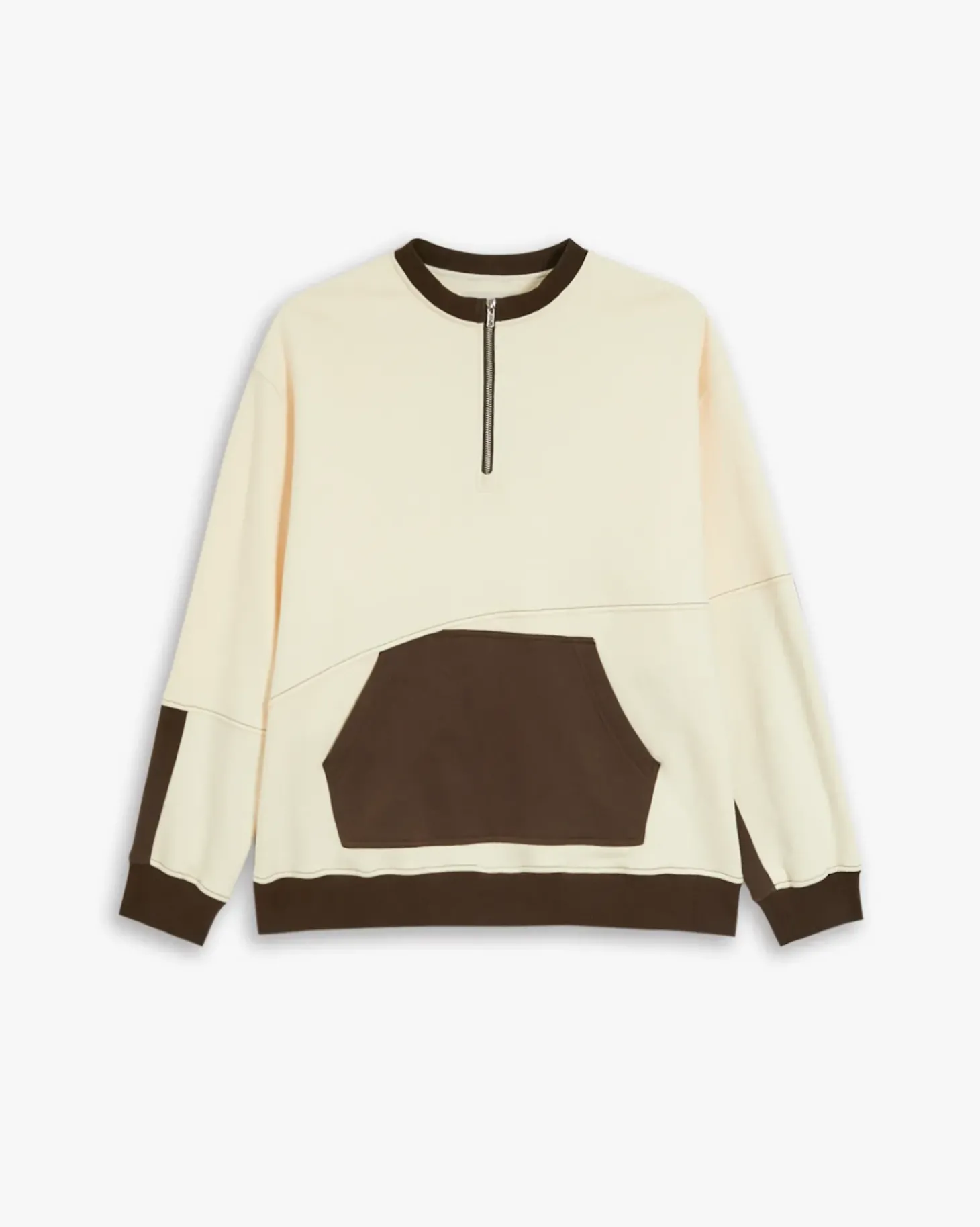Two-Tone Half-Zip Sweatshirt