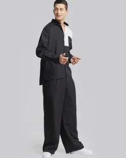 Two-Tone Patchwork Shirt
