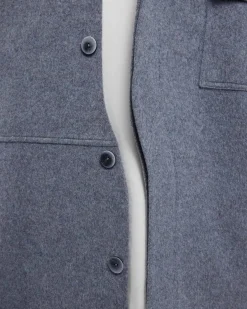 Unique Front-Closure Wool Coat