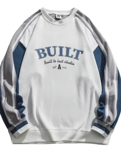 Vintage Colorblock Cotton Sweatshirt