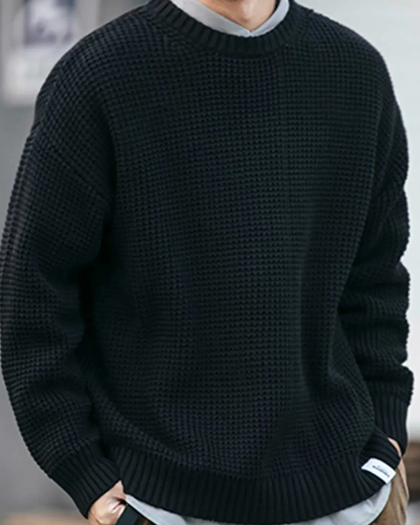 Waffle Crewneck Knit Jumper