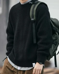 Waffle Crewneck Knit Jumper