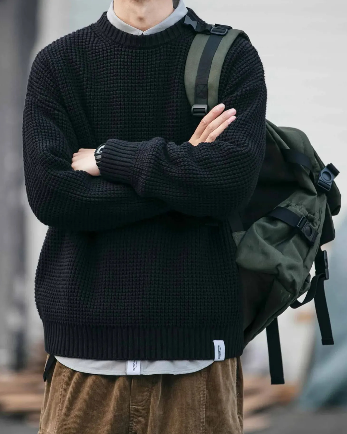 Waffle Crewneck Knit Jumper