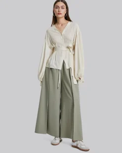 Wide Leg Pleated Pants